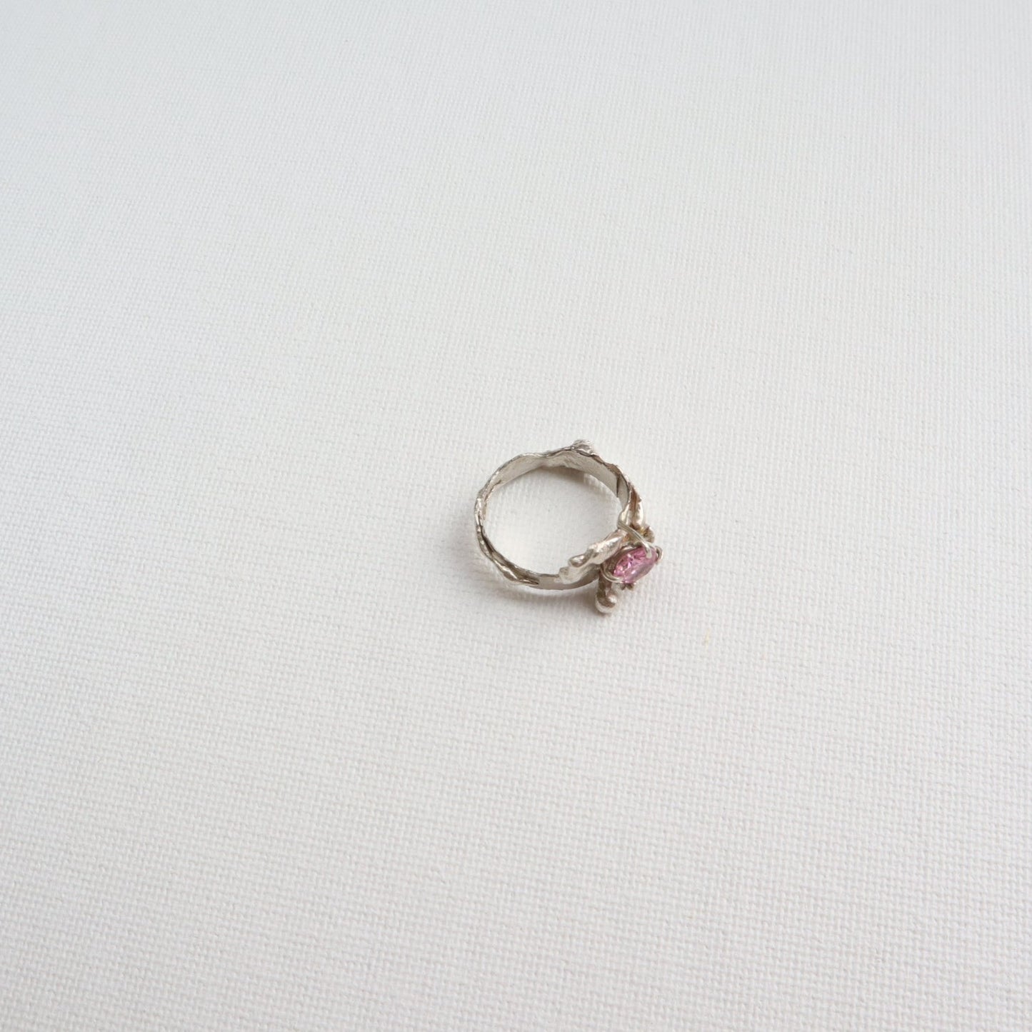 026 Pink Night Silver Ring