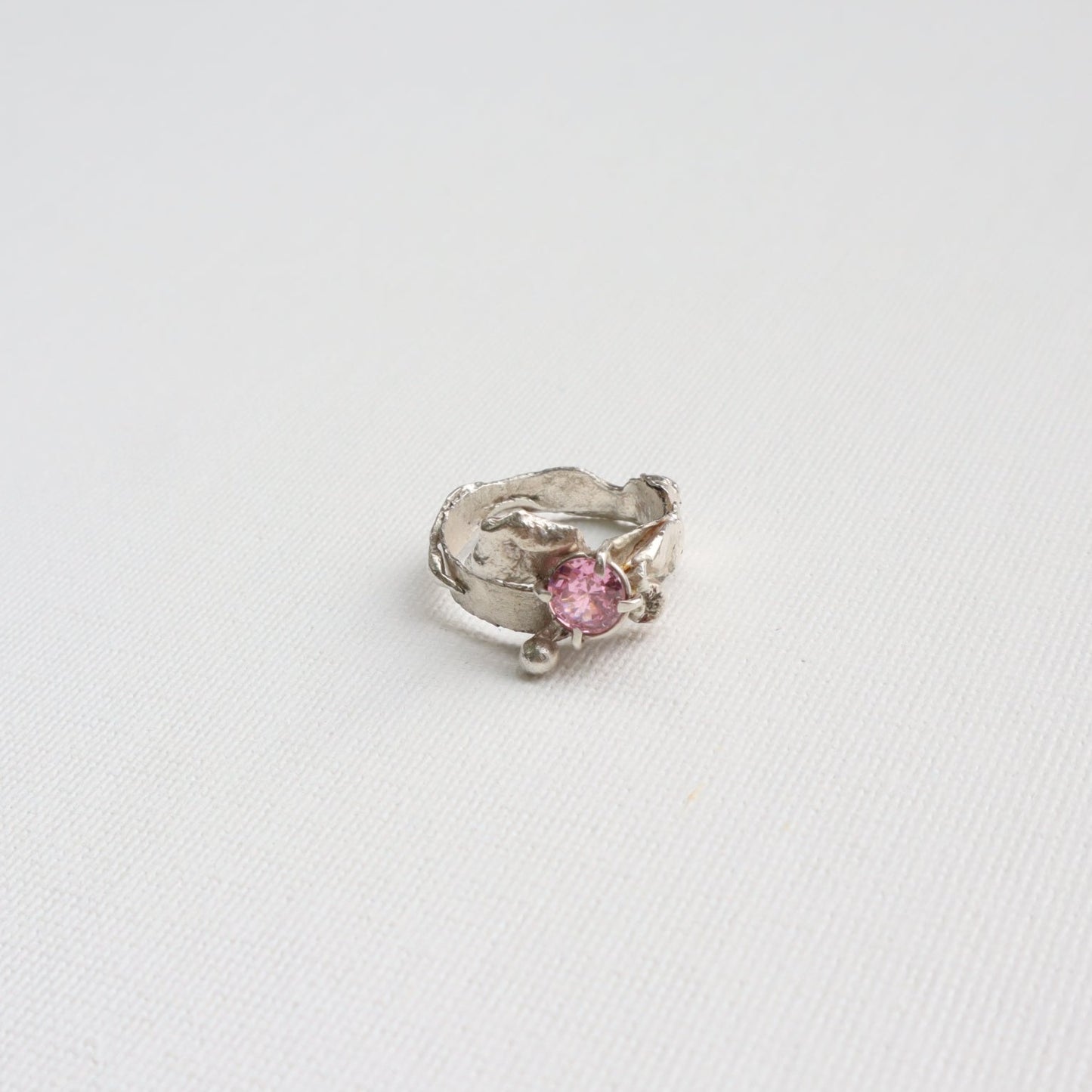 026 Pink Night Silver Ring