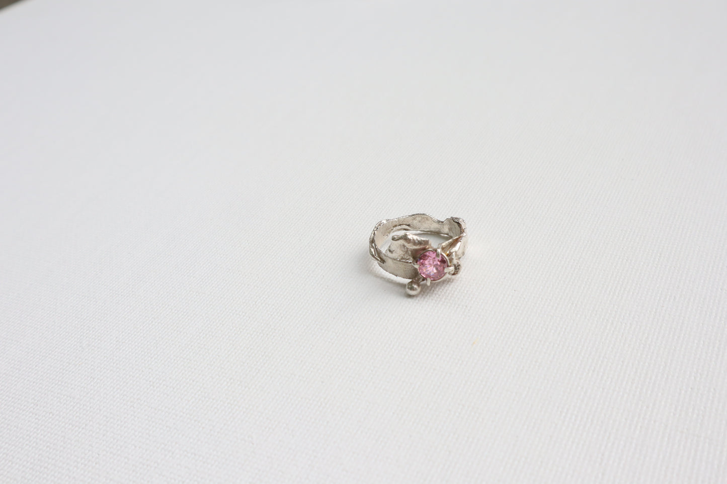 026 Pink Night Silver Ring