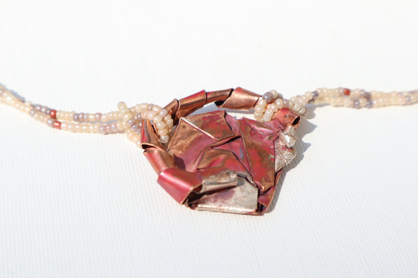 010 Copper and Ribbon Necklace