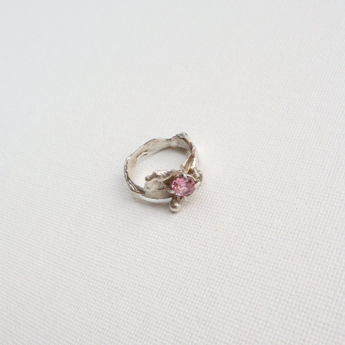 026 Pink Night Silver Ring